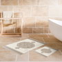 Mijölnir 510602 Juego de Alfombras de Baño Marrón 2 Piezas Poliéster 850 gr/m² 50x60cm 60x100cm Antideslizante Antibacteriano Lavable